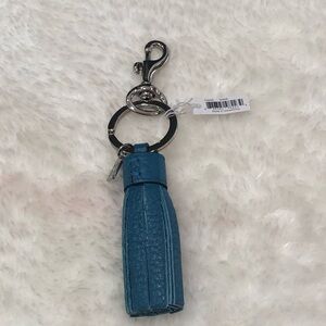 Keychain silver and blue coach